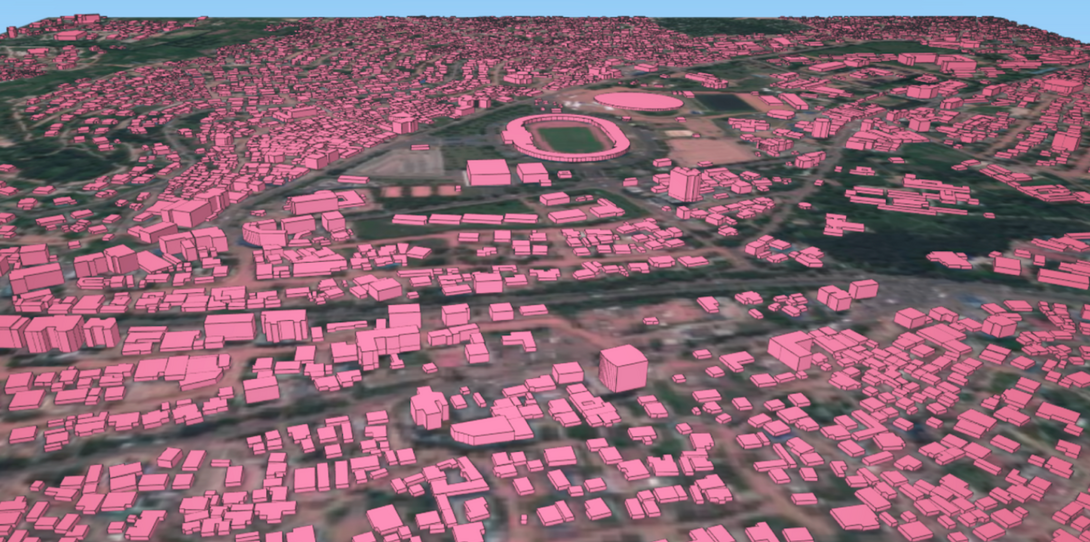 3D building map of Kigali, Rwanda