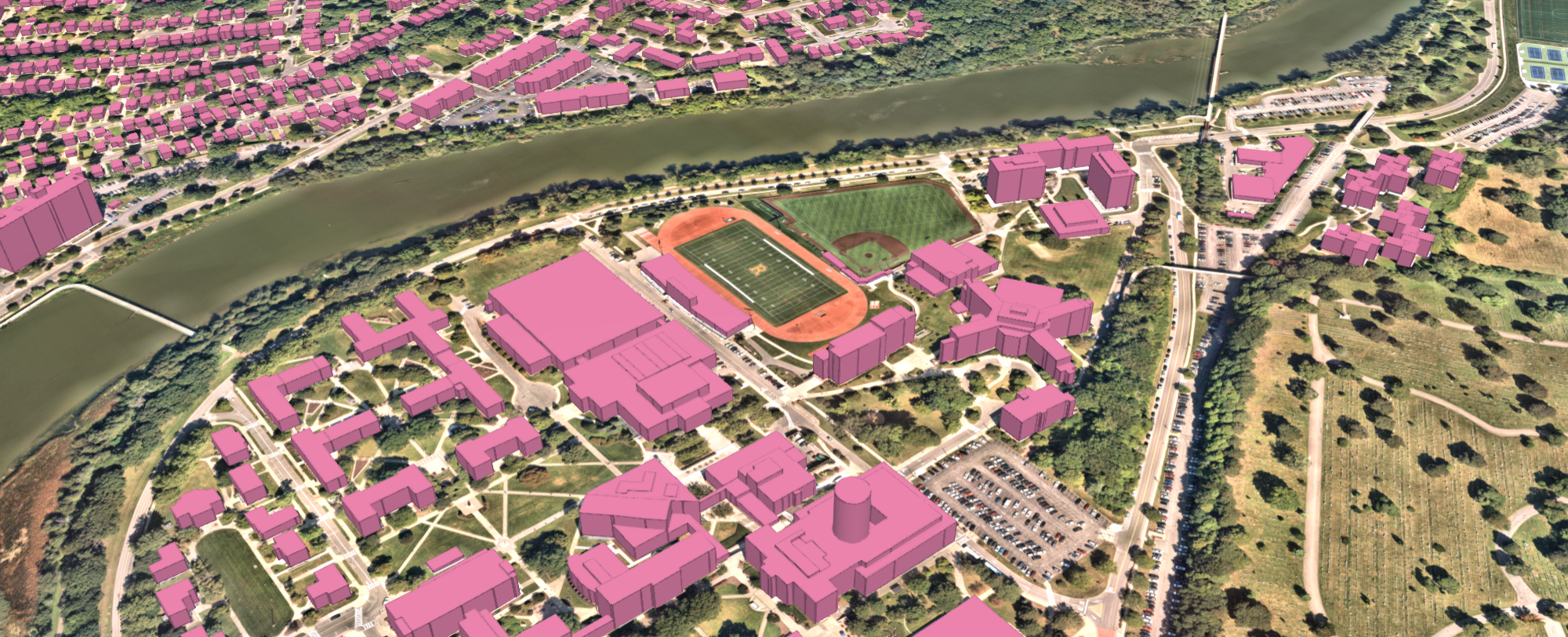 3D building map of Rochester