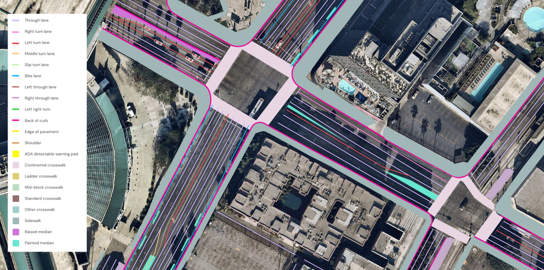 Planimetric transportation GIS data in Los Angeles
