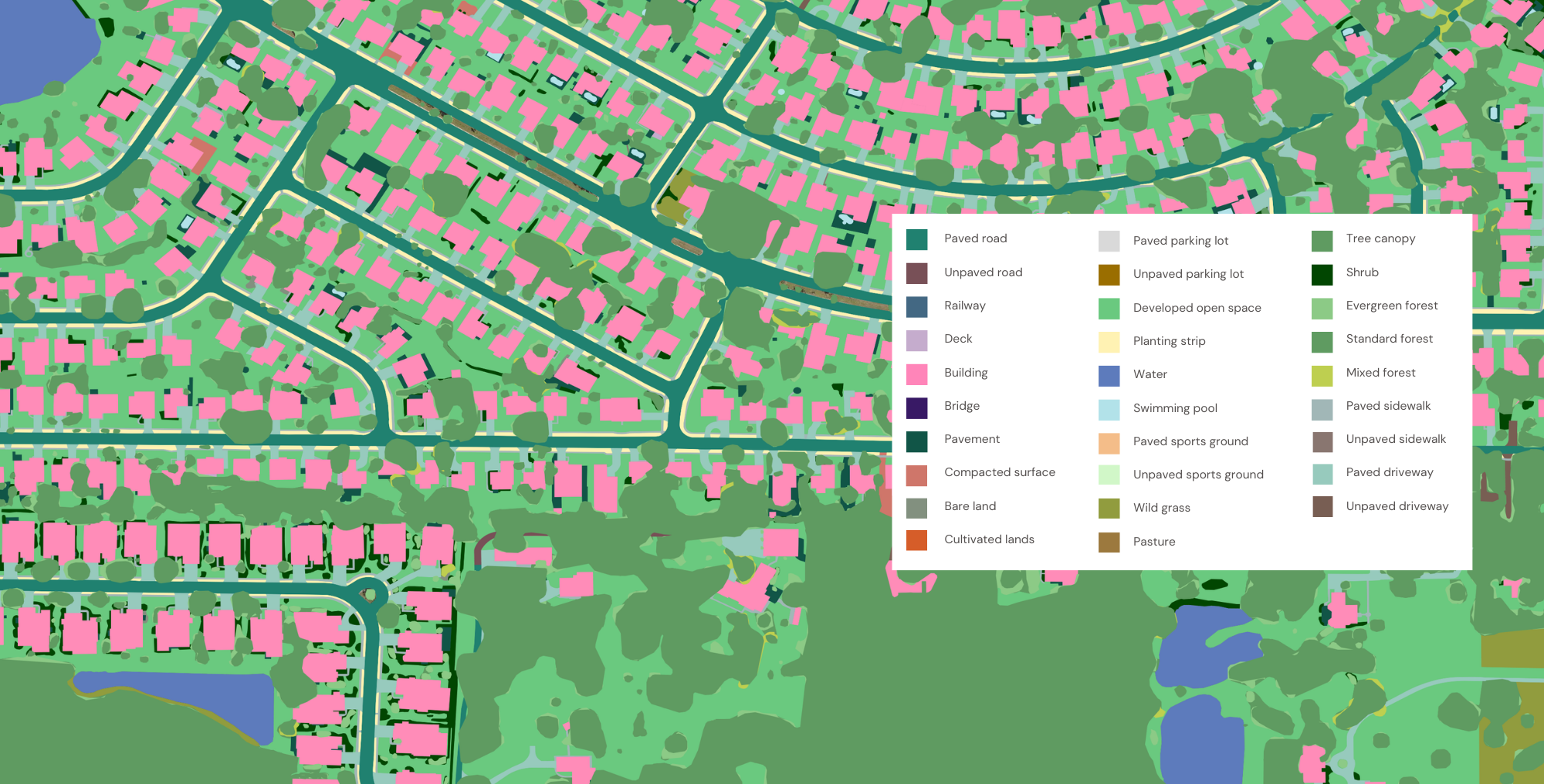 Land cover data and aerial imagery