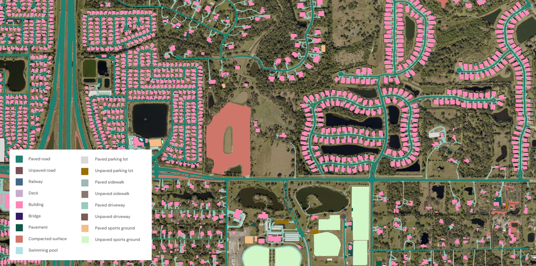 Impervious surface data and aerial imagery
