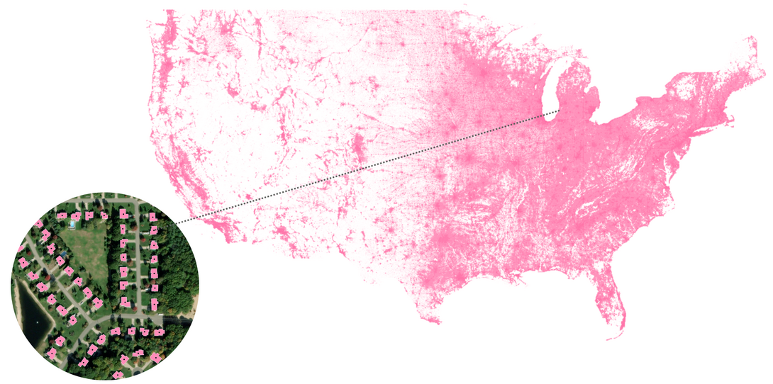 Ecopia’s geocoding is derived from high-precision building footprint data.
