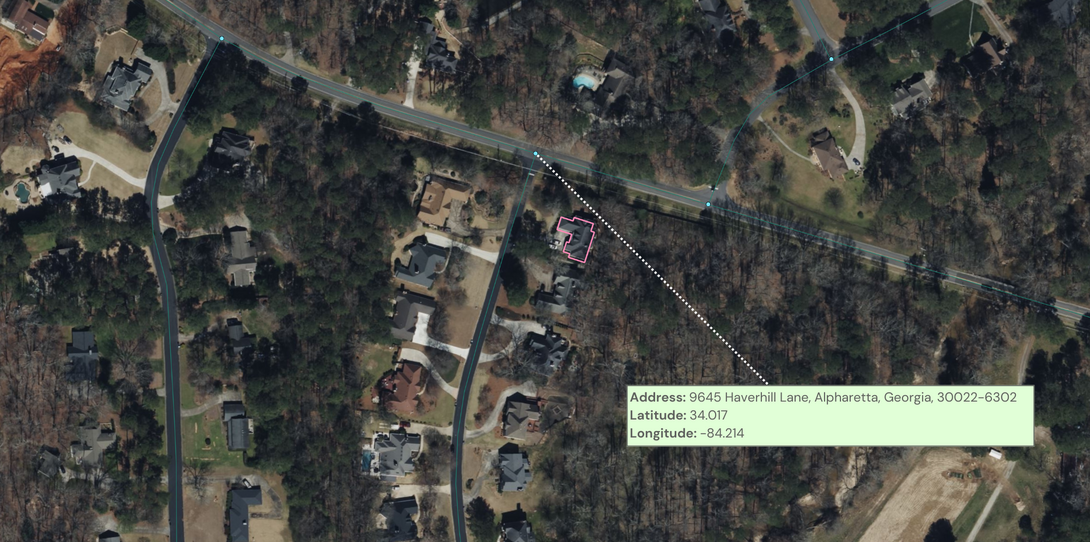 Example of an intersection point geocode.