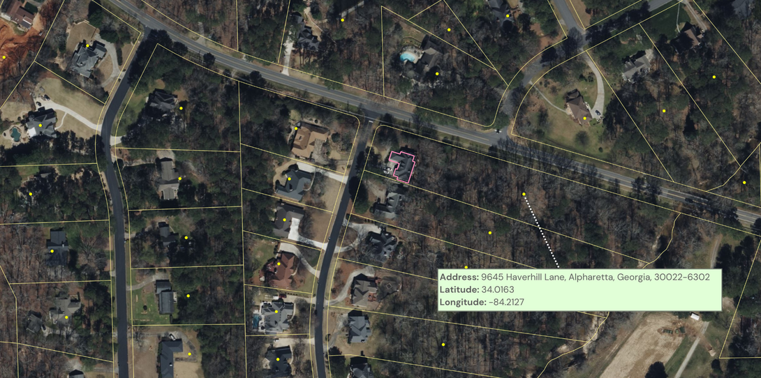 Example of a parcel centroid geocode.