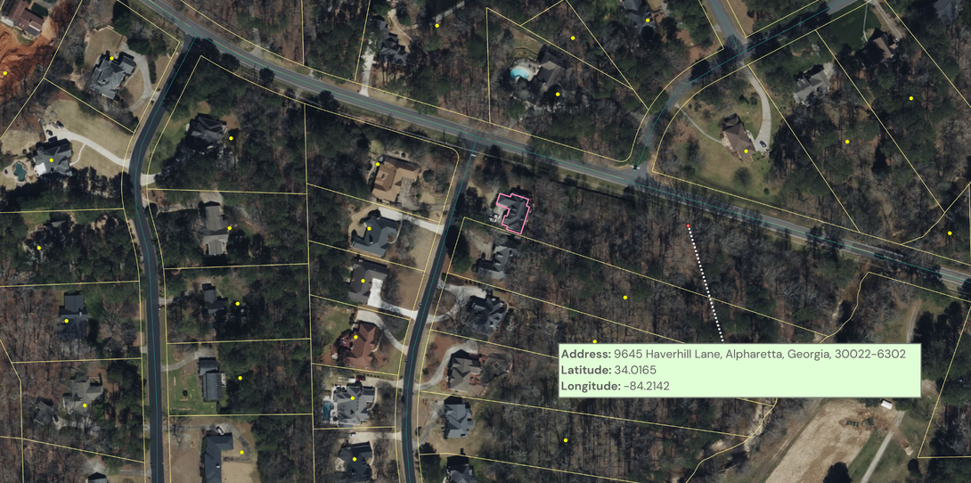 Example of a parcel point interpolation geocode.