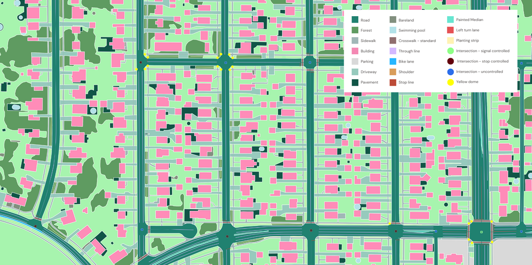 A sample of the detailed land cover features extracted by Ecopia AI in Chicago, Illinois for IDOT and CMAP.
