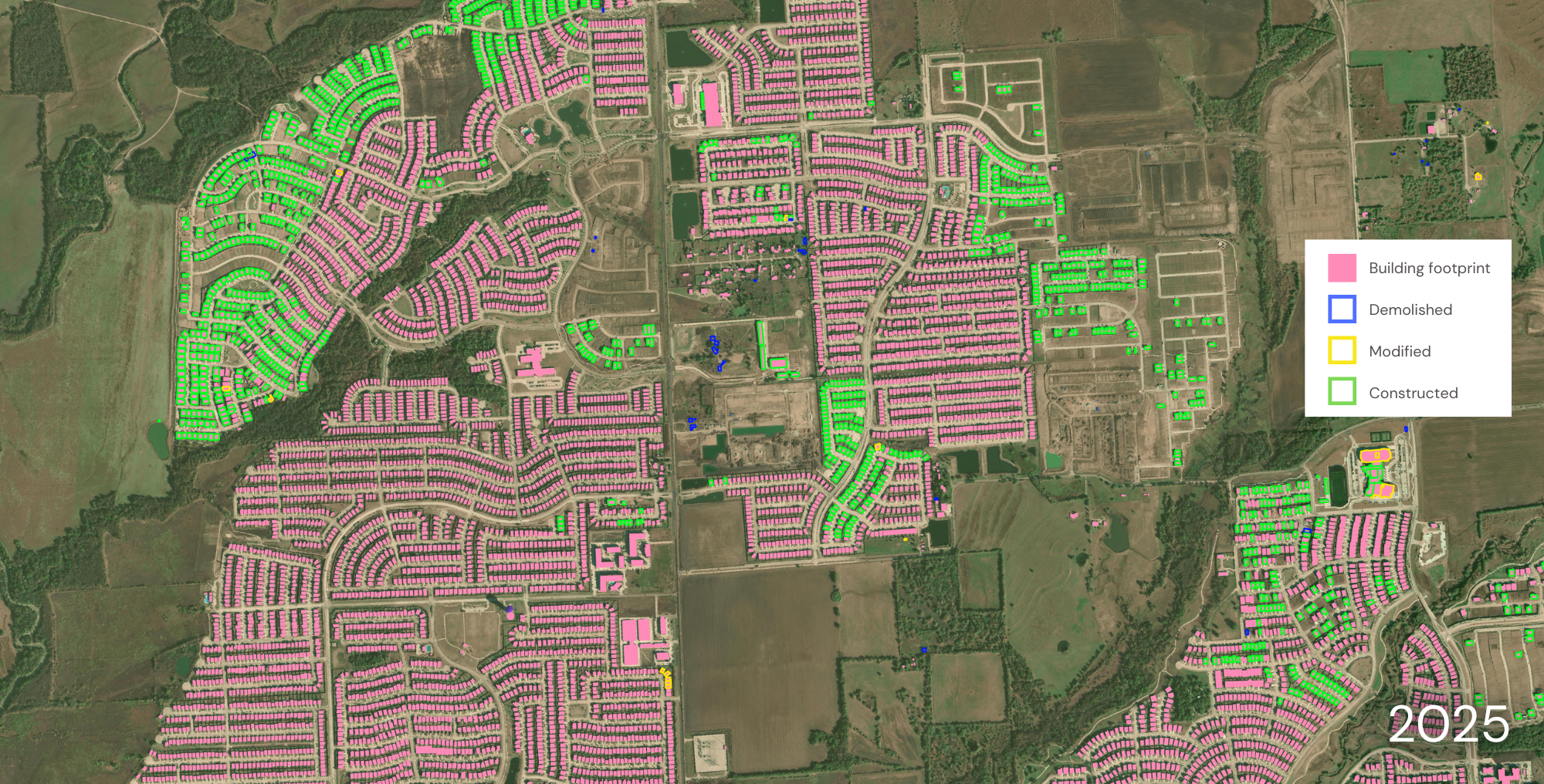 Change detection from satellite imagery