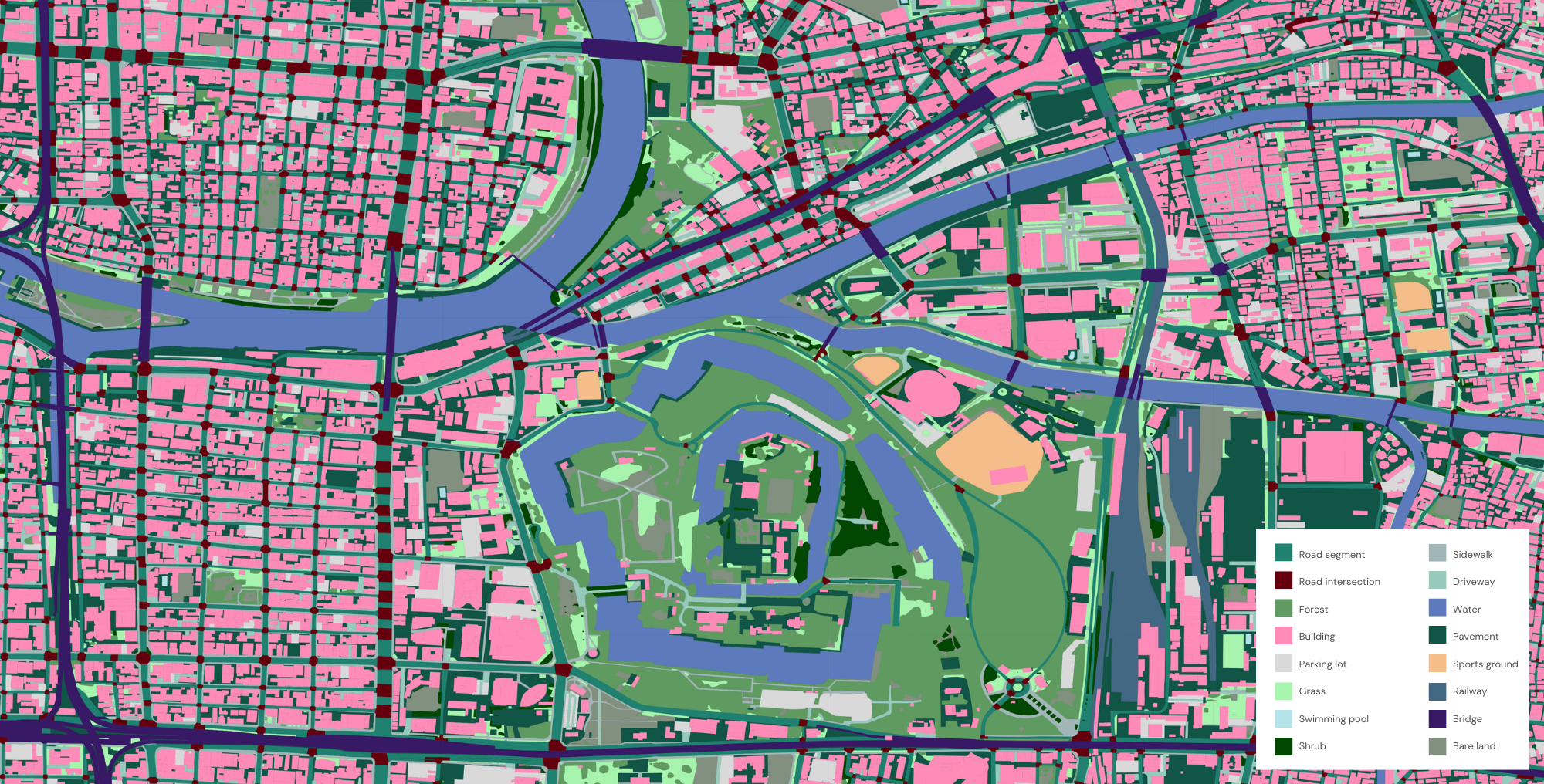 Land cover extracted from satellite imagery