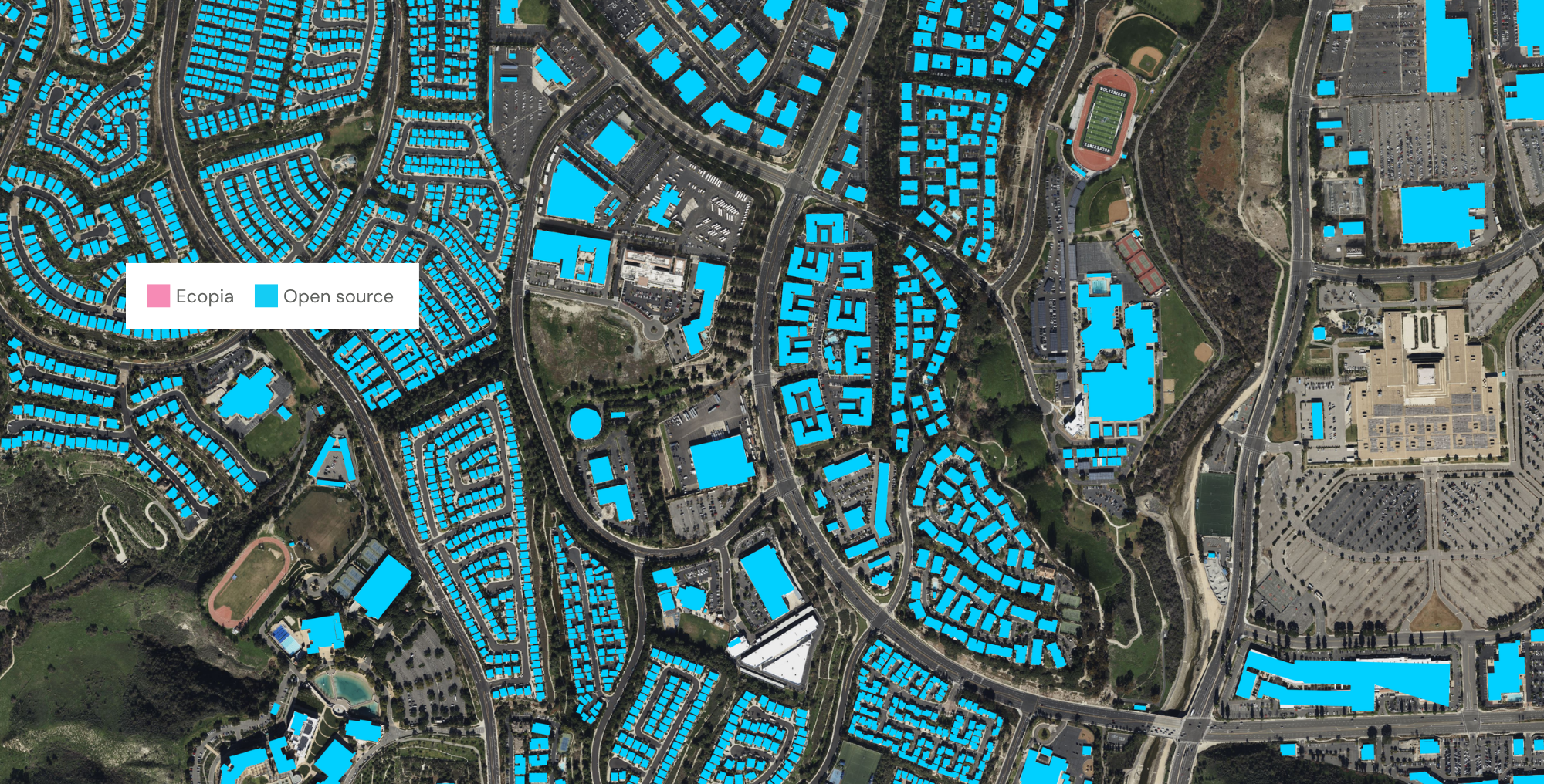 Open source building footprint comparison