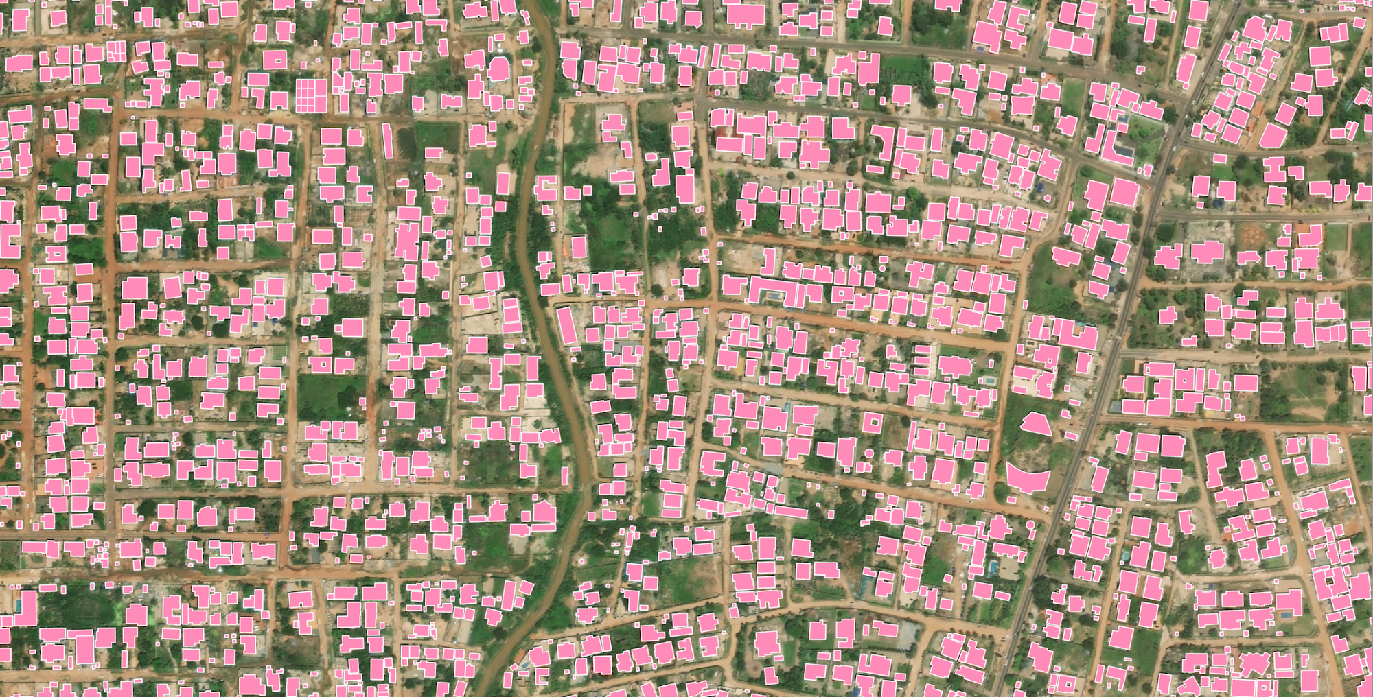 Building footprints map of Ghana